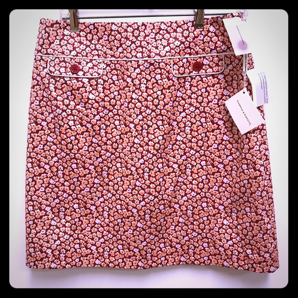Golf skirt skort NWT red flowered Fairway & Greene